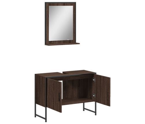 2-Osaline Vannitoakappide Komplekt, Pruun Tamm, Tehispuit