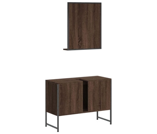 2-Osaline Vannitoakappide Komplekt, Pruun Tamm, Tehispuit