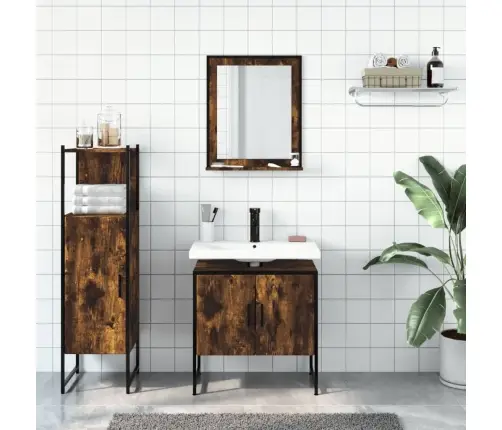 Vonios Spintelių Komplektas, 3 Dalių, Dūminio Ąžuolo, Mediena