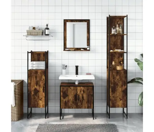 4-Daļīgs Vannasistabas Skapīšu Komplekts, Ozolkoka Krāsa Vidaxl