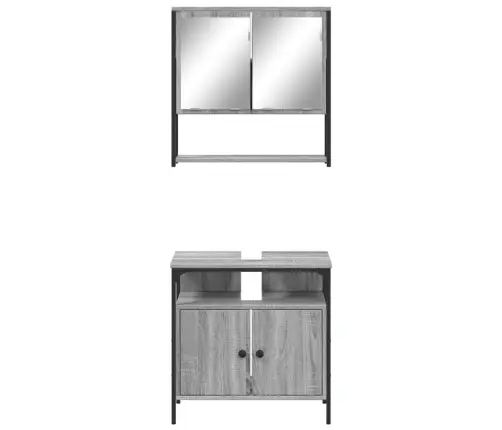 2-Daļīgs Vannasistabas Mēbeļu Komplekts, Pelēka Ozolkoka Krāsa Vidaxl 2-Daļīgs Vannasistabas Mēbeļu Komplekts, Pelēka Ozolkoka Krāsa Vidaxl