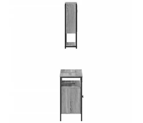 2-Daļīgs Vannasistabas Mēbeļu Komplekts, Pelēka Ozolkoka Krāsa Vidaxl 2-Daļīgs Vannasistabas Mēbeļu Komplekts, Pelēka Ozolkoka Krāsa Vidaxl