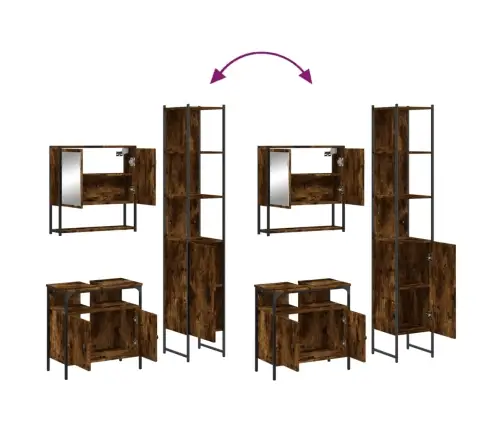 3-Daļīgs Vannasistabas Mēbeļu Komplekts, Ozolkoka Krāsa Vidaxl