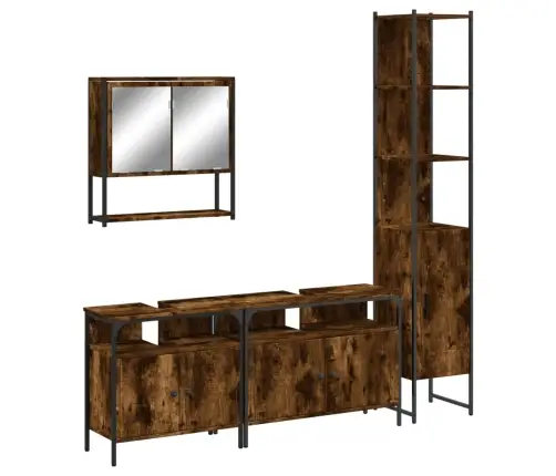 4-Daļīgs Vannasistabas Mēbeļu Komplekts, Ozolkoka Krāsa Vidaxl