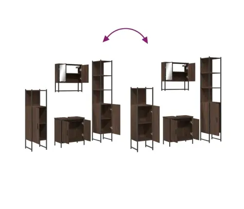 4-Daļīgs Vannasistabas Mēbeļu Komplekts, Ozolkoka Krāsa Vidaxl