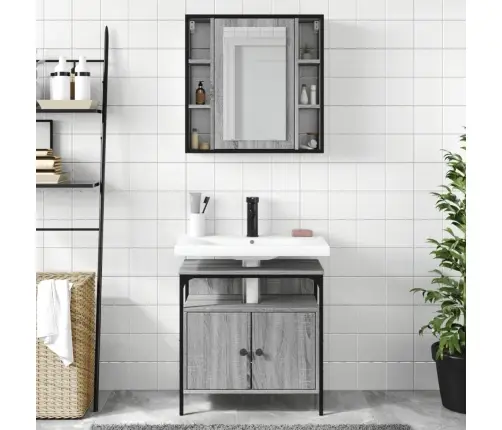 2-Daļīgs Vannasistabas Mēbeļu Komplekts, Pelēka Ozolkoka Krāsa Vidaxl