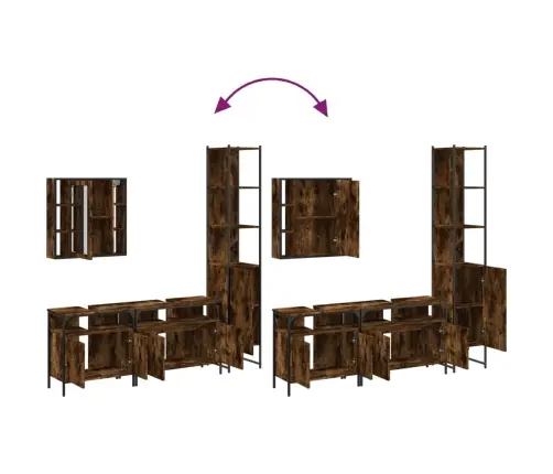 4-Daļīgs Vannasistabas Skapīšu Komplekts, Ozolkoka Krāsa Vidaxl