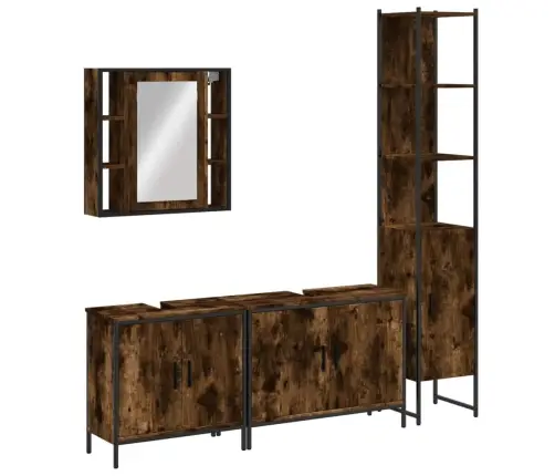 4-Daļīgs Vannasistabas Skapīšu Komplekts, Ozolkoka Krāsa Vidaxl