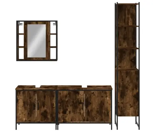 4-Daļīgs Vannasistabas Skapīšu Komplekts, Ozolkoka Krāsa Vidaxl