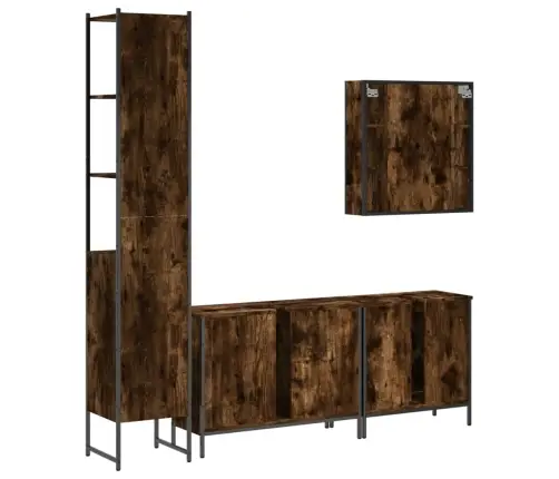 4-Daļīgs Vannasistabas Skapīšu Komplekts, Ozolkoka Krāsa Vidaxl