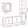4-Osaline Vannitoakappide Komplekt, Hall Sonoma Tamm, Tehispuit