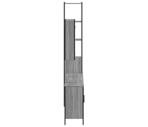 4-Osaline Vannitoakappide Komplekt, Hall Sonoma Tamm, Tehispuit