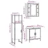 3-Osaline Vannitoakappide Komplekt, Suitsutatud Tamm, Tehispuit 3-Osaline Vannitoakappide Komplekt, Suitsutatud Tamm, Tehispuit