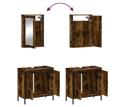 2-Daļīgs Vannasistabas Mēbeļu Komplekts, Inženierijas Koks Vidaxl