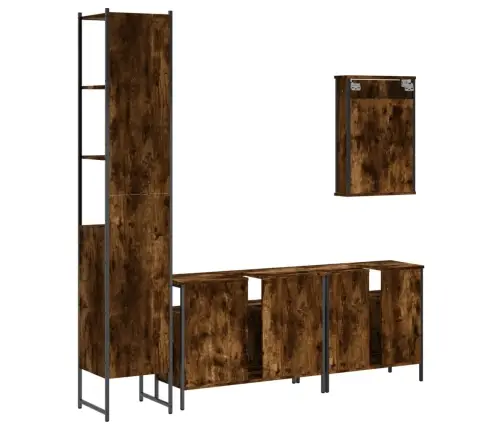 4-Daļīgs Vannasistabas Mēbeļu Komplekts, Ozolkoka Krāsa Vidaxl