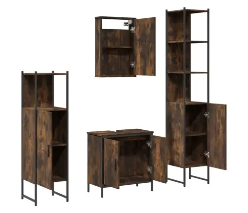 4-Daļīgs Vannasistabas Mēbeļu Komplekts, Ozolkoka Krāsa Vidaxl