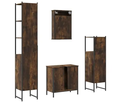 4-Daļīgs Vannasistabas Mēbeļu Komplekts, Ozolkoka Krāsa Vidaxl