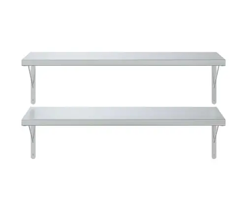 Seinariiulid 2 Tk, 100X40 cm Hõbedane, Roostevaba Teras