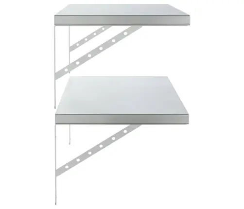 Seinariiulid 2 Tk, 100X40 cm Hõbedane, Roostevaba Teras