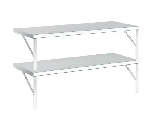 Seinariiulid 2 Tk, 100X40 cm Hõbedane, Roostevaba Teras