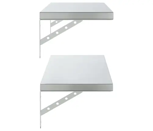 Sienas Plaukti, 2 Gab., 100X30 Cm, Sudraba Krāsā, Tērauds Vidaxl