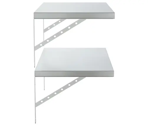 Seinariiulid 2 Tk, 75X40 cm Hõbedane, Roostevaba Teras Seinariiulid 2 Tk, 75X40 cm Hõbedane, Roostevaba Teras