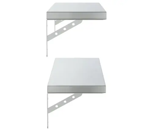 Sienas Plaukti, 2 Gab., 75X23,5 Cm, Sudraba Krāsā, Tērauds Vidaxl