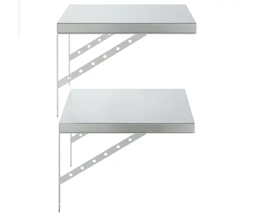 Sieninės Lentynos, 2Vnt., Sidabrinės, 50X40cm Plienas