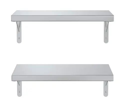 Seinariiulid 2 Tk, 50X23,5 cm Hõbedane, Roostevaba Teras