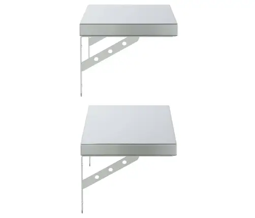 Seinariiulid 2 Tk, 50X23,5 cm Hõbedane, Roostevaba Teras