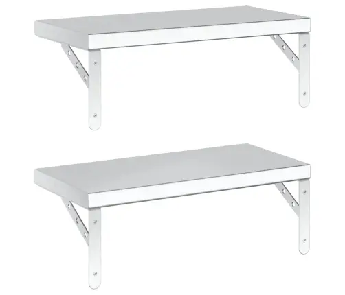 Seinariiulid 2 Tk, 50X23,5 cm Hõbedane, Roostevaba Teras