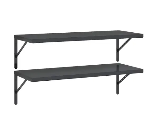 Seinariiulid 2 Tk, 100X40 cm Must, Roostevaba Teras