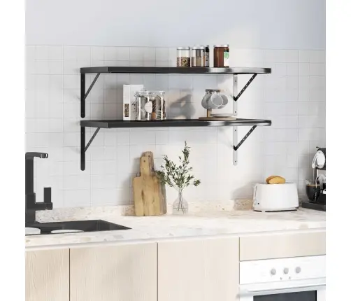 Seinariiulid 2 Tk, 100X40 cm Must, Roostevaba Teras