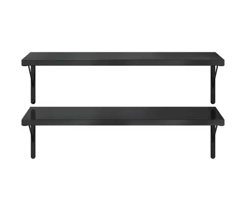 Seinariiulid 2 Tk, 100X40 cm Must, Roostevaba Teras