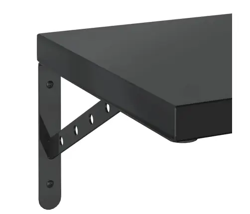 Sienas Plaukti, 2 Gab., 100X30 Cm, Nerūsējošs Tērauds, Melna Vidaxl