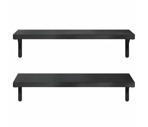 Sieninės Lentynos, 2Vnt., Juodos, 75X30cm Plienas