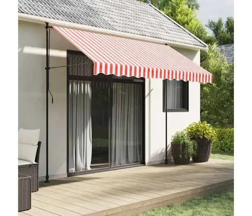 Pakaitinis Audinys Markizei, Raudonas/Baltas, 3X2,5M, Dryžuotas