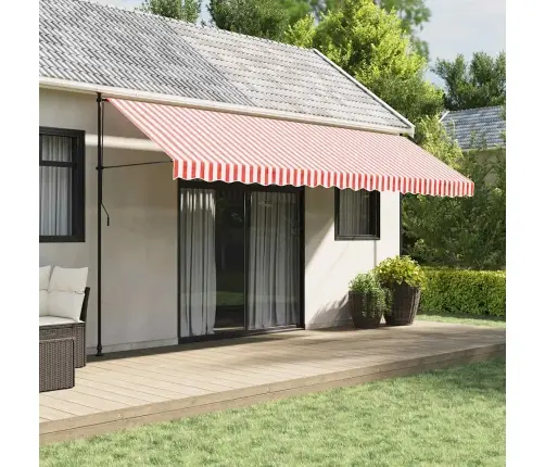 Varikatuse Asenduskangas, Punase Ja Valge Triibuline, 5X3,5 M