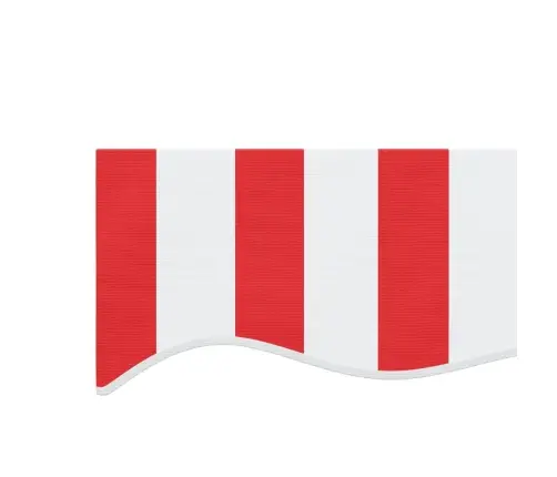 Pakaitinis Audinys Markizei, Raudonas/Baltas, 6X3M, Dryžuotas