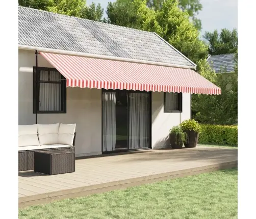 Pakaitinis Audinys Markizei, Raudonas/Baltas, 6X3M, Dryžuotas