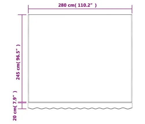 Varikatuse Asenduskangas, Mitmevärviline, Triibuline, 3X2,5 M