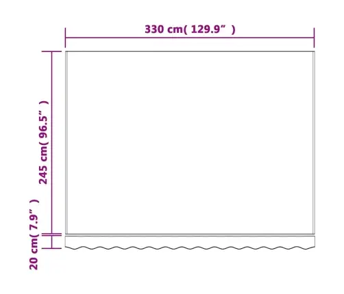Varikatuse Asenduskangas, Mitmevärviline, Triibuline, 3,5X2,5 M