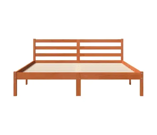 Gulta Bez Matrača, Vaska Brūnas, 160X200 Cm, Priedes Masīvkoks Vidaxl