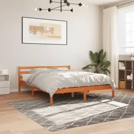 Voodiraam Ilma Madratsita, Vahapruun, 200 X 200 cm Männipuit