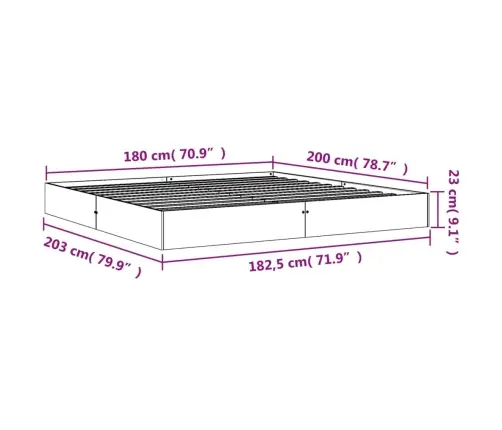 Voodiraam Ilma Madratsita, Vahapruun, 180 X 200 cm Männipuit