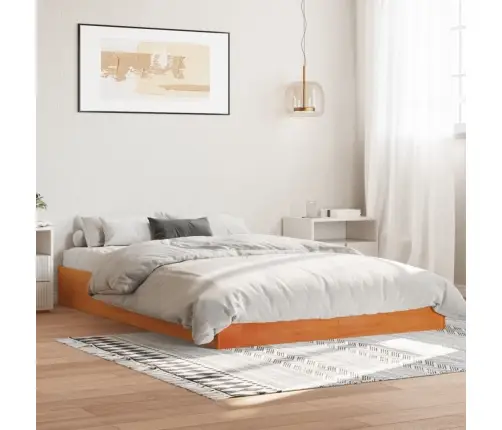 Lovos Rėmas Be Čiužinio, Vaško Rudas, 160X200cm Pušies Masyvas