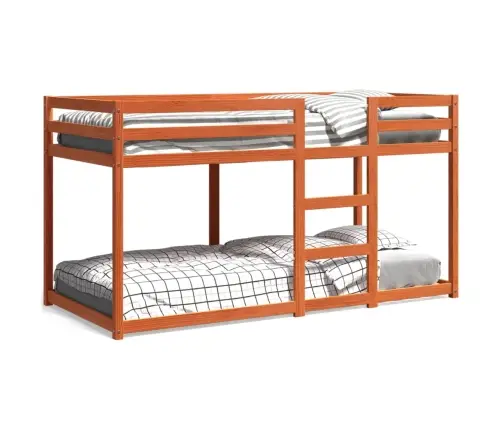 Divstāvu Gulta, Vaska Brūna, 80X200 Cm, Priedes Masīvkoks Vidaxl