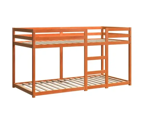 Divstāvu Gulta, Vaska Brūna, 80X200 Cm, Priedes Masīvkoks Vidaxl