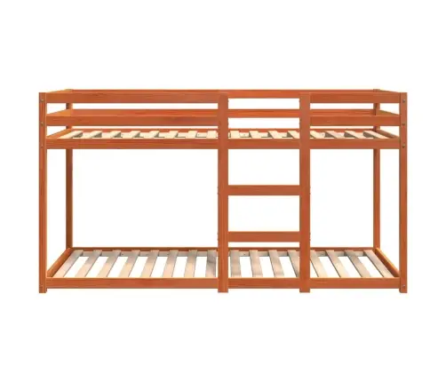 Divstāvu Gulta, Vaska Brūna, 80X200 Cm, Priedes Masīvkoks Vidaxl