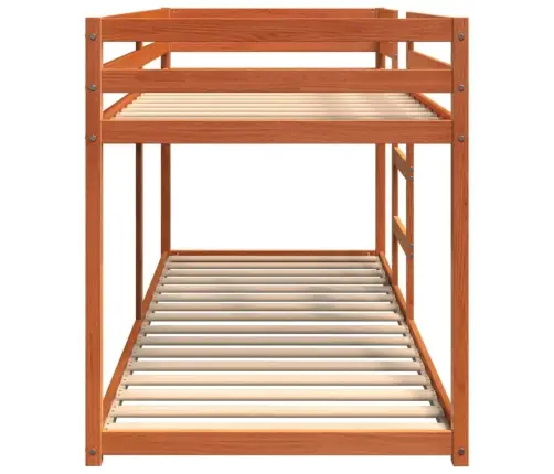 Divstāvu Gulta, Vaska Brūna, 80X200 Cm, Priedes Masīvkoks Vidaxl